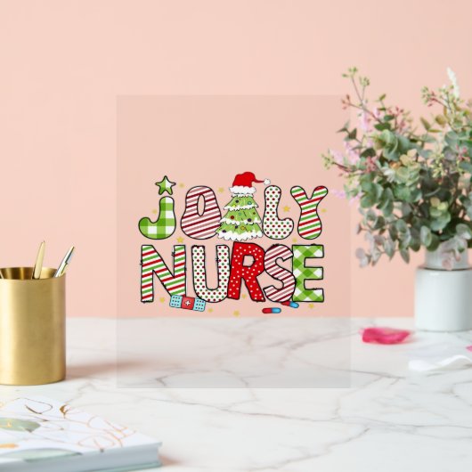 Jolly Nurse, Halloween Classic T-shirt Acryl Bord (Huwelijk)