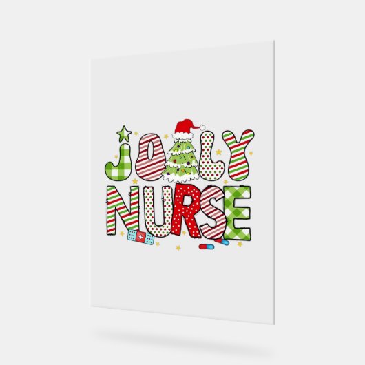 Jolly Nurse, Halloween Classic T-shirt Acryl Bord (Hoek)
