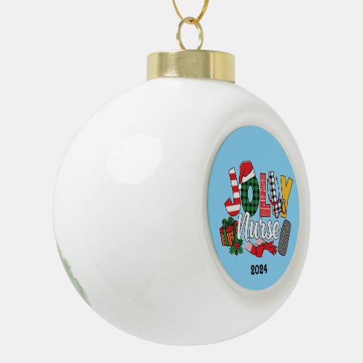 Jolly Nurse Keramische Bal Ornament (Links)