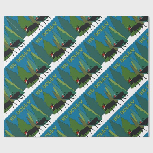 Jolly Old Moose en Elk Cadeaupapier (Vlak)