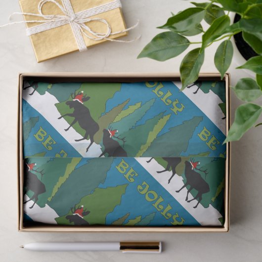 Jolly Old Moose en Elk Tissuepapier (Geschenk)