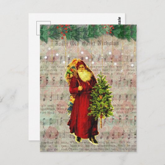 Jolly Old Saint Nicholas Christmas Eve Santa Claus Briefkaart (Voorkant / Achterkant)