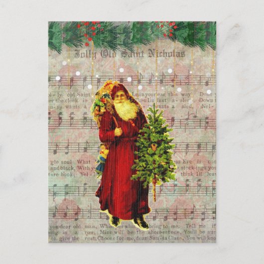 Jolly Old Saint Nicholas Christmas Eve Santa Claus Briefkaart (Voorkant)