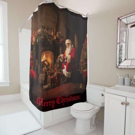 Jolly Old Saint Nick Douchegordijn (In situ)