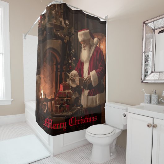 Jolly Old Saint Nick Douchegordijn (In situ)