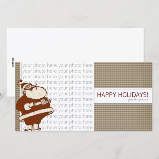 Jolly Old Saint Nick-fotokaart Feestdagenkaart (Voorkant / Achterkant)