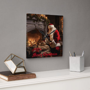 Jolly Old Saint Nick Vierkante Klok