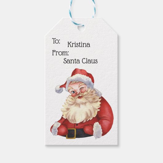 Jolly Old Santa Claus Personalized Gift Labels Cadeaulabel (Voorkant)