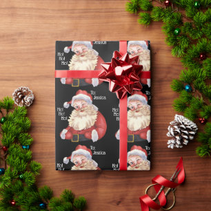 Jolly Old Santa Claus Personalized Wrapping Paper Cadeaupapier