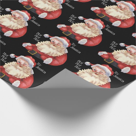 Jolly Old Santa Claus Personalized Wrapping Paper Cadeaupapier (Hoek)