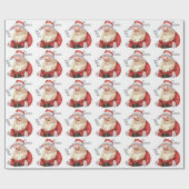 Jolly Old Santa Claus Personalized Wrapping Paper Cadeaupapier (Vlak)