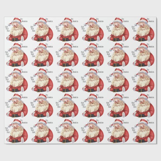 Jolly Old Santa Claus Personalized Wrapping Paper Cadeaupapier (Vlak)