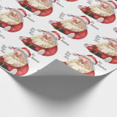 Jolly Old Santa Claus Personalized Wrapping Paper Cadeaupapier (Hoek)