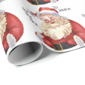 Jolly Old Santa Claus Personalized Wrapping Paper Cadeaupapier (Rol Hoek)
