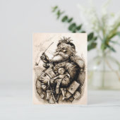 Jolly Old Santa Claus Postcard Feestdagenkaart (Staand voorkant)