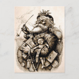 Jolly Old Santa Claus Postcard Feestdagenkaart