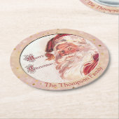 Jolly Old Santa Claus - Vrolijk kerstfeest Ronde Kartonnen Onderzetter (Gebogen)