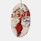  Jolly Old Santa Shhh Beige Ovaal Ornament (Rechts)