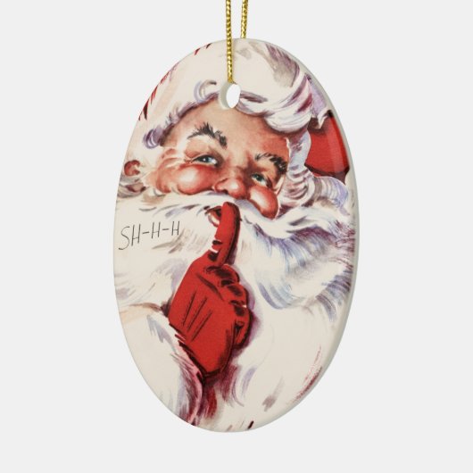  Jolly Old Santa Shhh Beige Ovaal Ornament (Links)