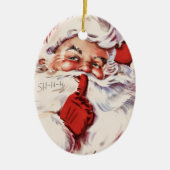  Jolly Old Santa Shhh Beige Ovaal Ornament (Voorkant)