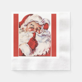  Jolly Old Santa Shhh Red Coined Servet