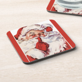  Jolly Old Santa Shhh Rood Drankjes Onderzetter