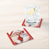  Jolly Old Santa Shhh Rood Kartonnen Onderzetters (Insitu)