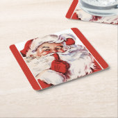  Jolly Old Santa Shhh Rood Kartonnen Onderzetters (Schuin)