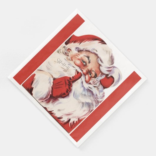 Jolly Old Santa Shhh Rood Servet (Hoek)
