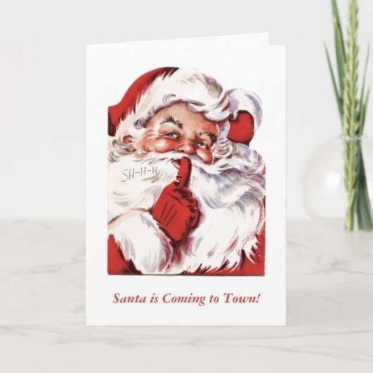 Jolly Old Santa Shhh vakantie Groeten Kaart (Voorkant)
