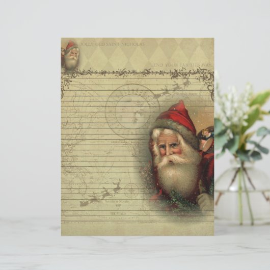 Jolly Old St. Nicholas Letter uit Santa Paper (Staand voorkant)