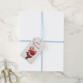 Jolly Old St. Nick Ice Skating Personalized Cadeaulabel (Met Touw)