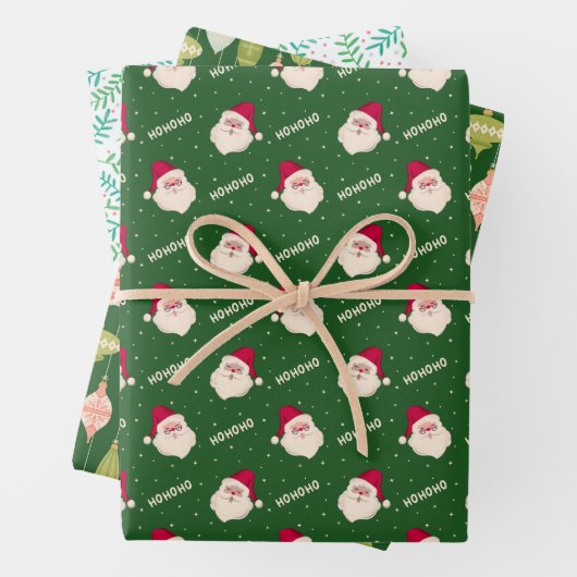 Jolly Old St. Nick, Kerstversieringen en Holly Inpakpapier Vel (In situ)