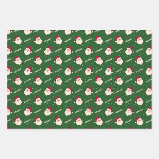 Jolly Old St. Nick, Kerstversieringen en Holly Inpakpapier Vel (Voorkant)