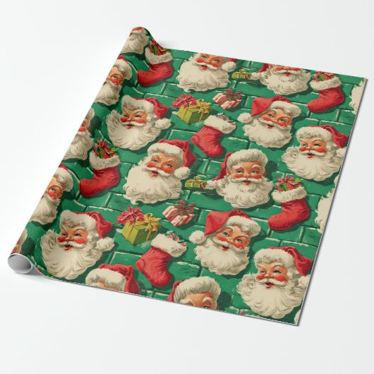 Jolly Old St. Nick's Cadeaupapier (Uitgerold)
