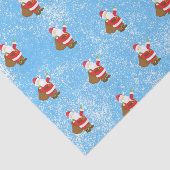 Jolly Ole Saint Nick Blauwe Spons Verf Sneeuw Tissuepapier (Detail)