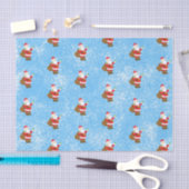 Jolly Ole Saint Nick Blauwe Spons Verf Sneeuw Tissuepapier (Craft)