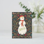 Jolly Otomi Holiday Snowman Briefkaart (Staand voorkant)