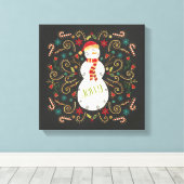 Jolly Otomi Holiday Snowman Canvas Afdruk (Insitu (Houten vloer))