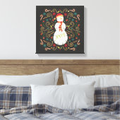 Jolly Otomi Holiday Snowman Canvas Afdruk (Insitu (Slaapkamer))