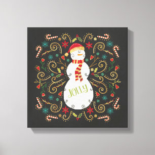 Jolly Otomi Holiday Snowman Canvas Afdruk