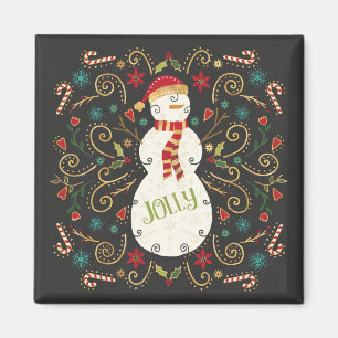 Jolly Otomi Holiday Snowman Magneet