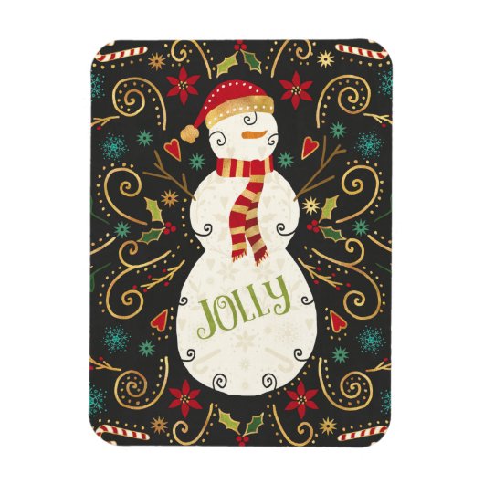 Jolly Otomi Holiday Snowman Magneet (Verticaal)