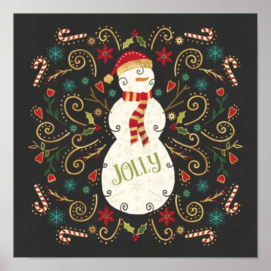 Jolly Otomi Holiday Snowman Poster (Voorkant)