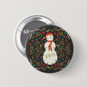 Jolly Otomi Holiday Snowman Ronde Button 5,7 Cm (Voorkant /achterkant)