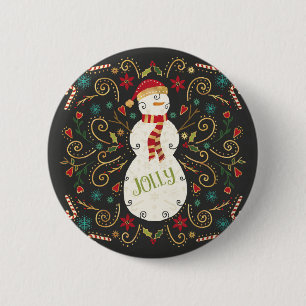 Jolly Otomi Holiday Snowman Ronde Button 5,7 Cm