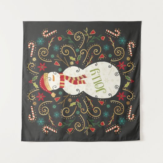 Jolly Otomi Holiday Snowman Wandkleed (Voorkant)