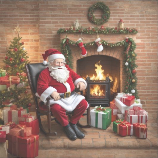 Jolly oude Kerstman Sticker (Voorkant)