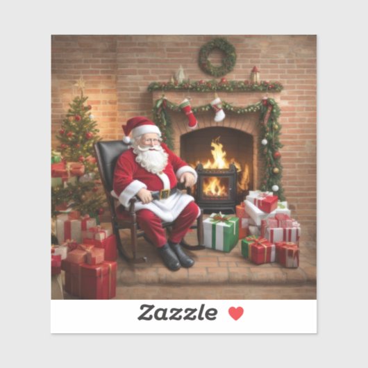 Jolly oude Kerstman Sticker (Vel)