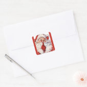  Jolly Oude Santa Shhh Rode Vierkante Sticker (Envelop)
